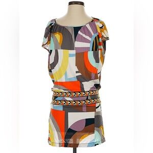 Like New BCBGMaxAzria Multicolor Geometric Blouse